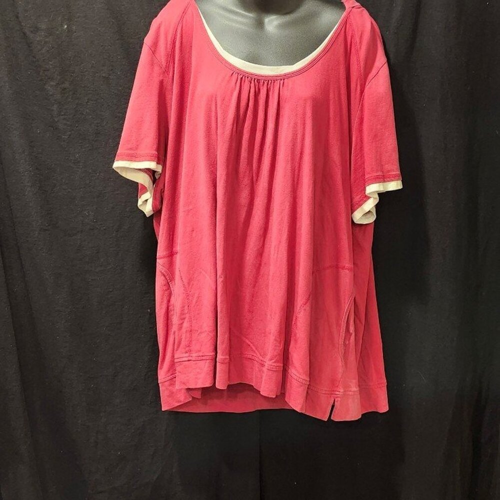 Pink short sleeve top with hood size